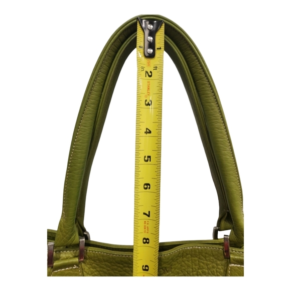 Groom Paris Green Pebbled Leather Shoulder Bag - Picture 11 of 16